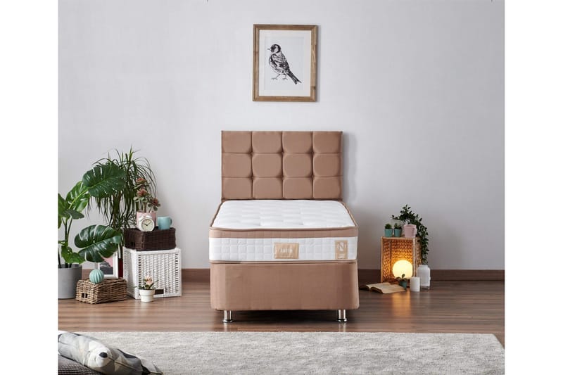 Resårmadrass 90x200 cm - Vit/Brun - Möbler - Sovrum - Madrasser - Resårmadrass & resårbotten