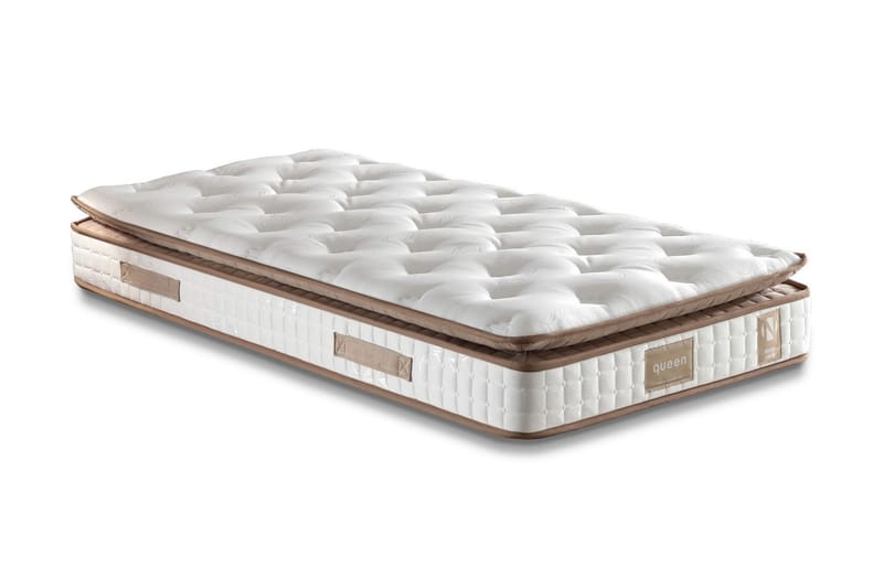 Resårmadrass 90x200 cm, Vit/Brun