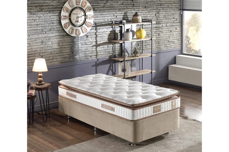 Resårmadrass 90x200 cm - Vit/Brun - Möbler - Sovrum - Madrasser - Resårmadrass & resårbotten