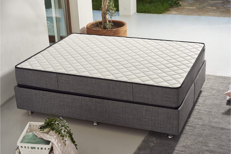 RESÅRMADRASS 90x200 cm Vit/Grå - Vit/Grå - Möbler - Sovrum - Madrasser - Resårmadrass & resårbotten