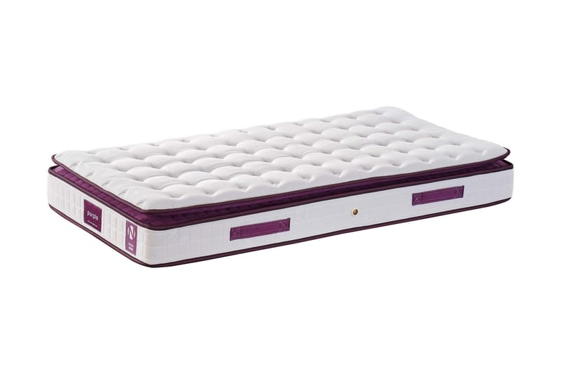 RESÅRMADRASS 90x200 cm Vit/Lila - Vit/Lila - Möbler - Sovrum - Madrasser - Resårmadrass & resårbotten