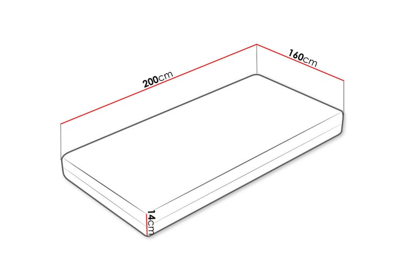 VIKVARVET Madrass 160x200 cm Vit - Resårmadrass & resårbotten