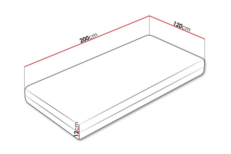 Derry Skummadrass 120x200 cm Vit - Skummadrasser