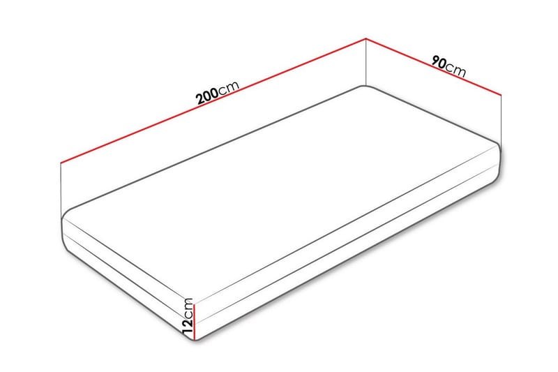 Derry Skummadrass 90x200 cm Vit - Möbler - Sovrum - Madrasser - Skummadrasser