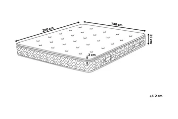 Luxusa Skummadrass 140x200 cmmed Avtagbar Klädsel - Beige - Möbler - Sovrum - Madrasser - Skummadrasser