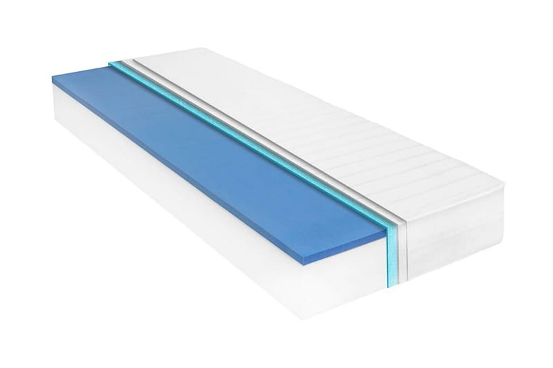 Madrass 90x200 cm viskoelastiskt minnesskum 18 cm - Vit - Möbler - Sovrum - Madrasser - Skummadrasser