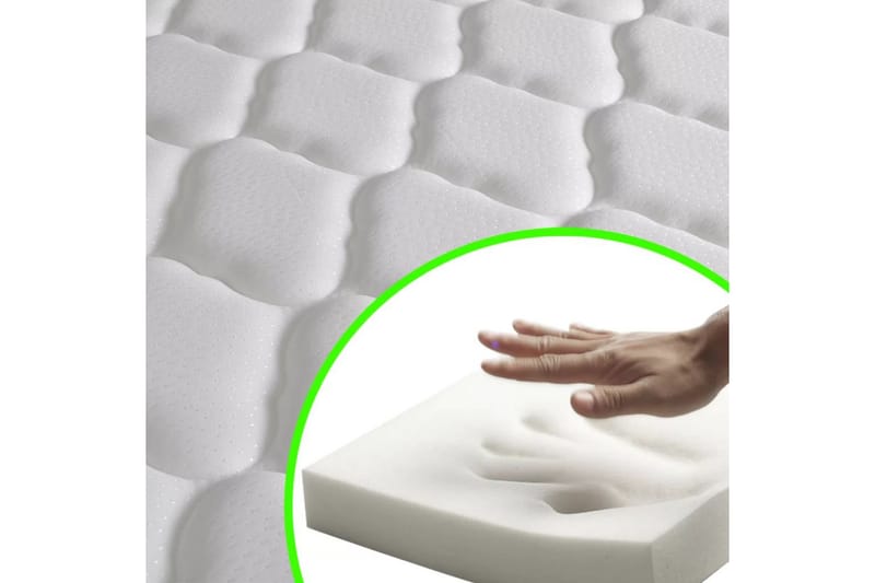 Madrass med memoryskum 200x180x17 cm - Vit - Möbler - Sovrum - Madrasser - Skummadrasser