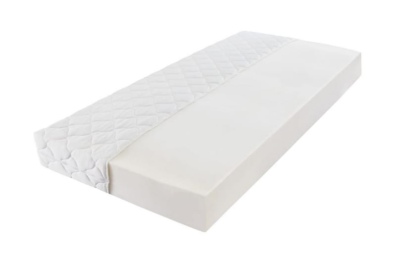 Madrass med tvättbart överdrag 200x80x17 cm - Vit - Möbler - Sovrum - Madrasser - Skummadrasser