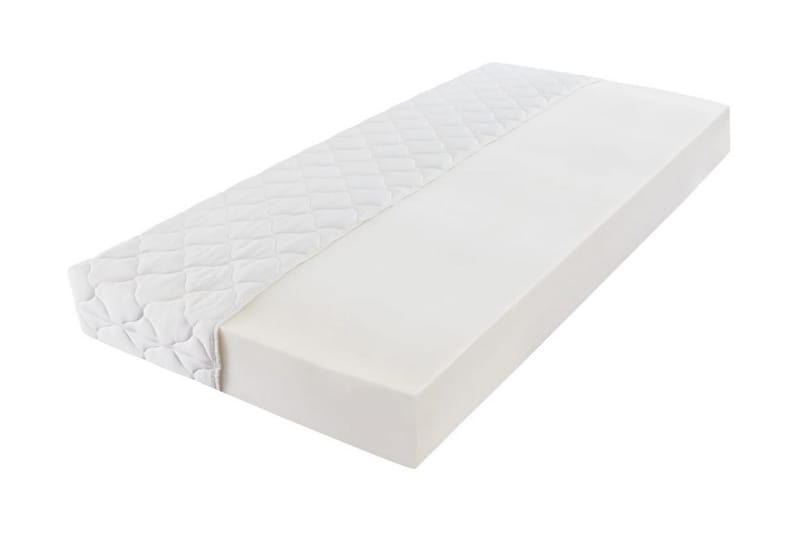 Madrass med tvättbart överdrag 200x90x17 cm - Vit - Möbler - Sovrum - Madrasser - Skummadrasser