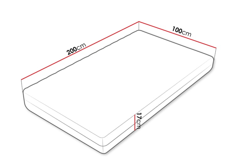Unona Skummadrass 200x100 cm - Vit - Möbler - Sovrum - Madrasser - Skummadrasser