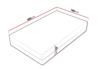Unona Skummadrass 200x180 cm - Beige - Möbler - Sovrum - Madrasser - Skummadrasser