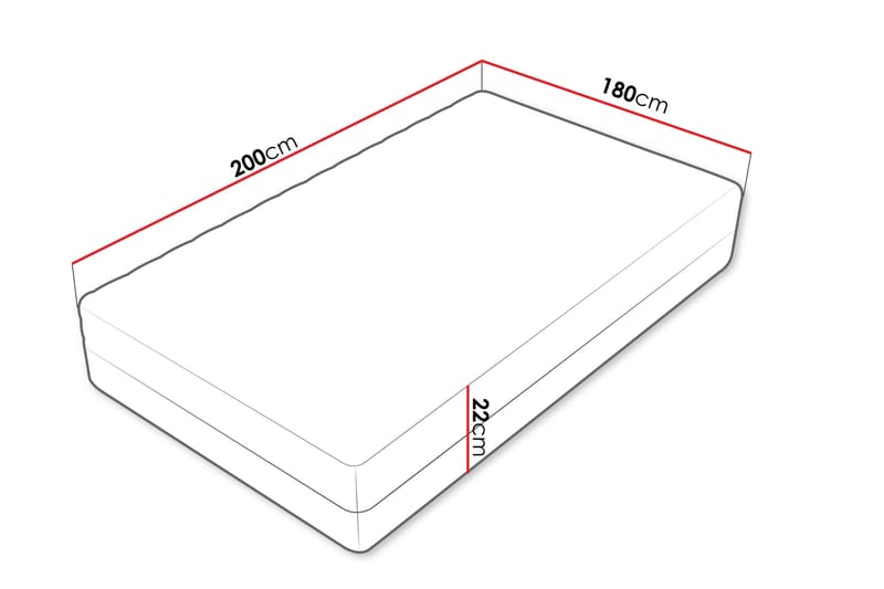 Unona Skummadrass 200x180 cm - Beige - Möbler - Sovrum - Madrasser - Skummadrasser