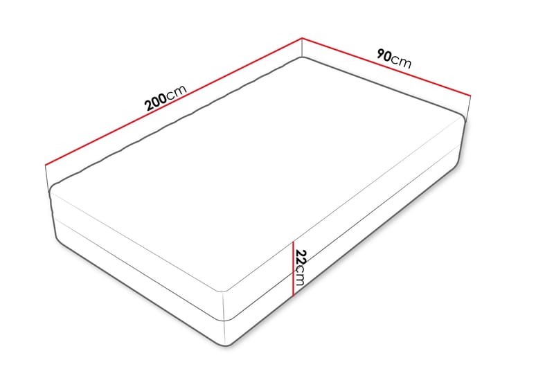 Unona Skummadrass 90x200 cm med Fasthetsgrad Medium - Vit - Möbler - Sovrum - Madrasser - Skummadrasser