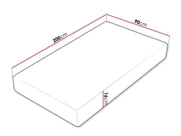 Urek Skummadrass  90x200 cm - vit, ljusblå och beige - Möbler - Sovrum - Madrasser - Skummadrasser