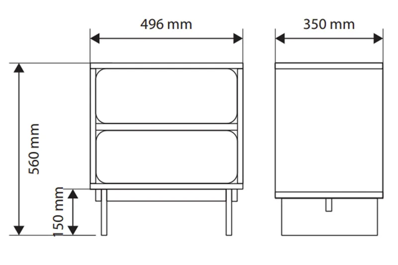 Marinport Sängbord 50 cm - Beige - Möbler - Sovrum - Sängbord