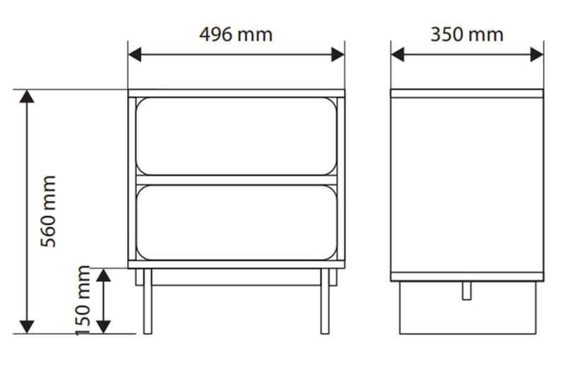 Marinport Sängbord 50 cm - Beige - Möbler - Sovrum - Sängbord