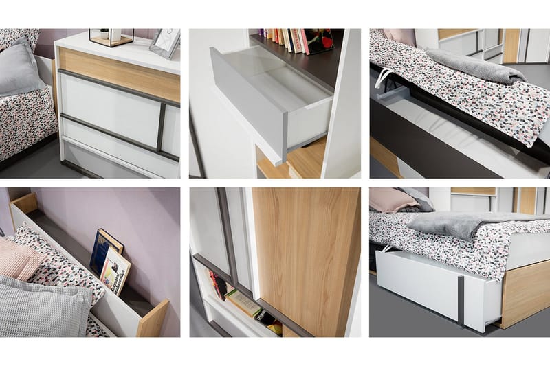 Metropolitan Möbelset För Sovrum - Brun/Vit/Ljusgrå/Svart - Möbler - Sovrum - M öbelset för sovrum