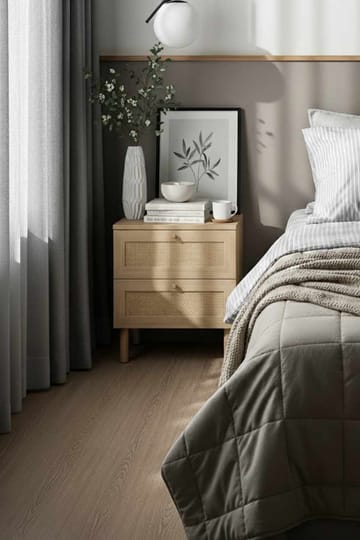 Meyloren Sängbord Rotting 50 cm med 2 Lådor - Beige - Möbler - Sovrum - Sängbord