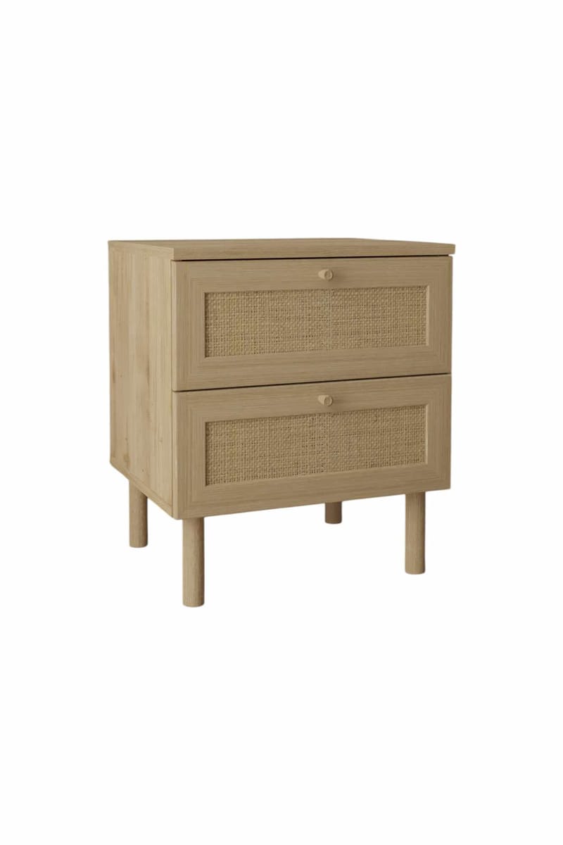 Meyloren Sängbord Rotting 50 cm med 2 Lådor - Beige - Möbler - Sovrum - Sängbord
