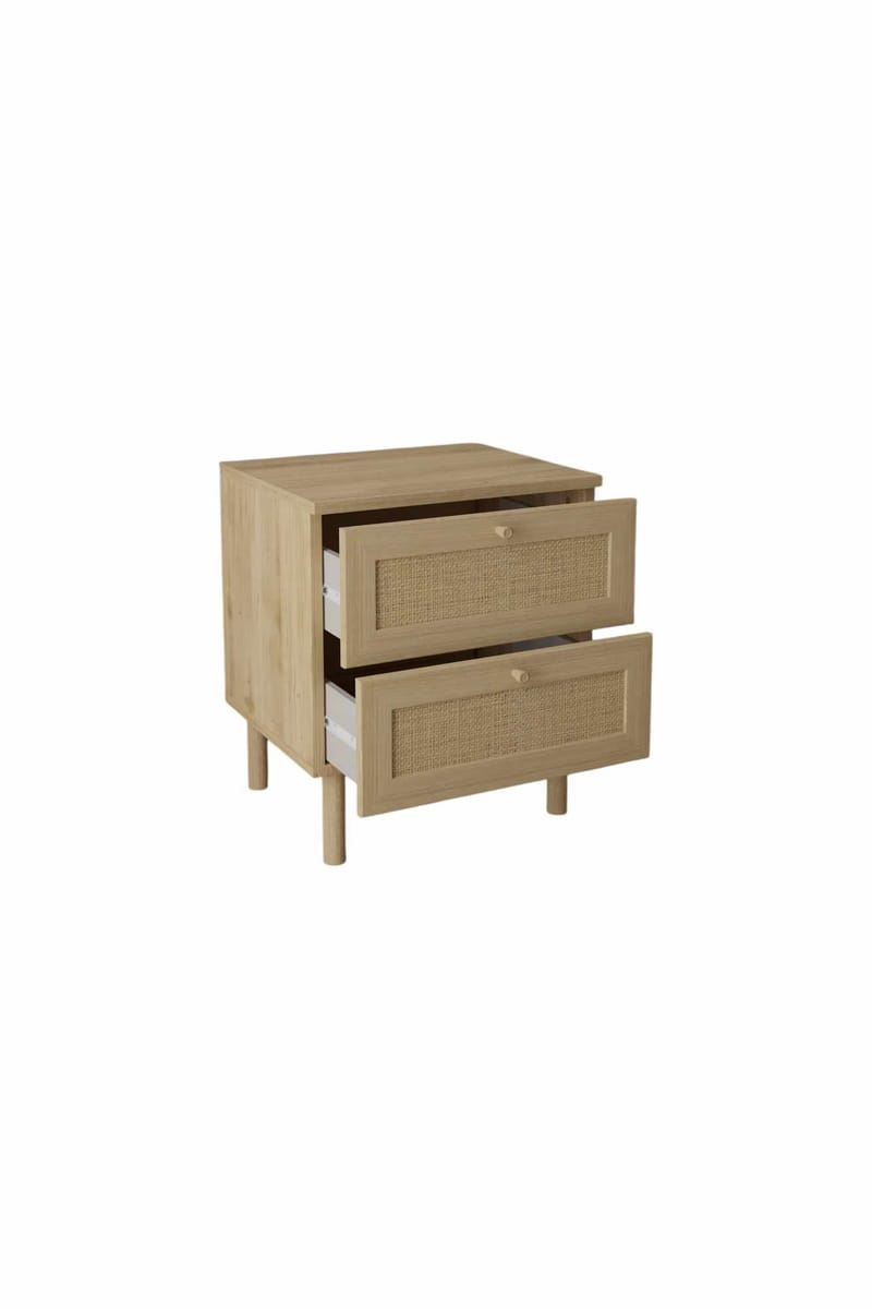 Meyloren Sängbord Rotting 50 cm med 2 Lådor - Beige - Möbler - Sovrum - Sängbord