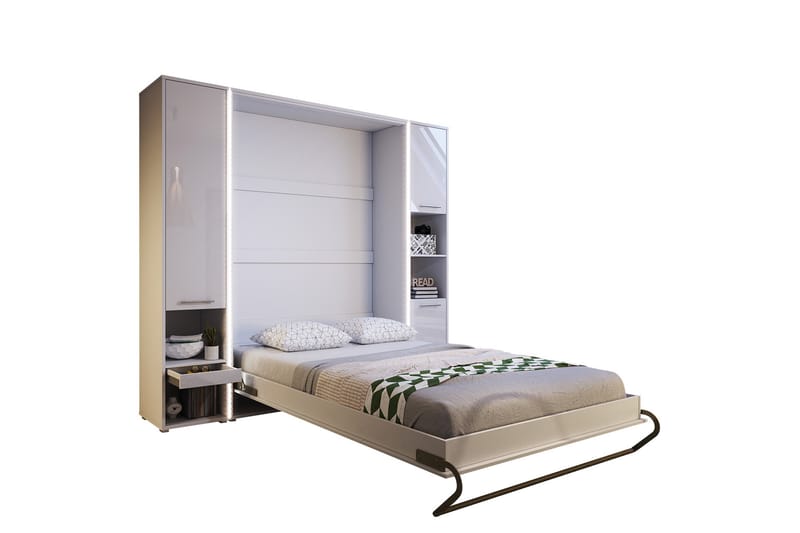 BODO Sovrumsset sängskåp - Vit Högglans - Möbelset för sovrum