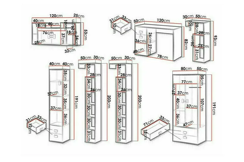 Castlebay Möbelset För Sovrum Brown - Möbler - Sovrum - Möbelset för sovrum