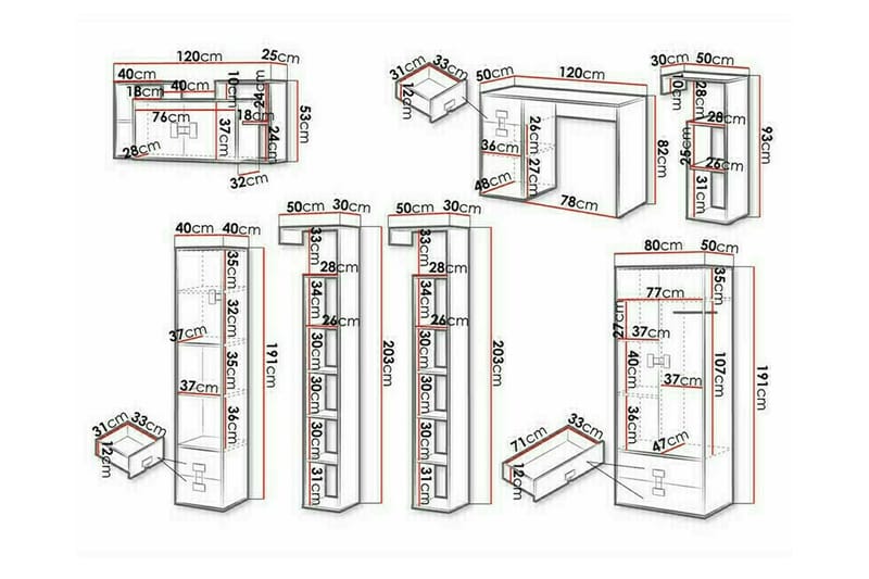 Castlebay Möbelset För Sovrum Brown - Möbler - Sovrum - Möbelset för sovrum