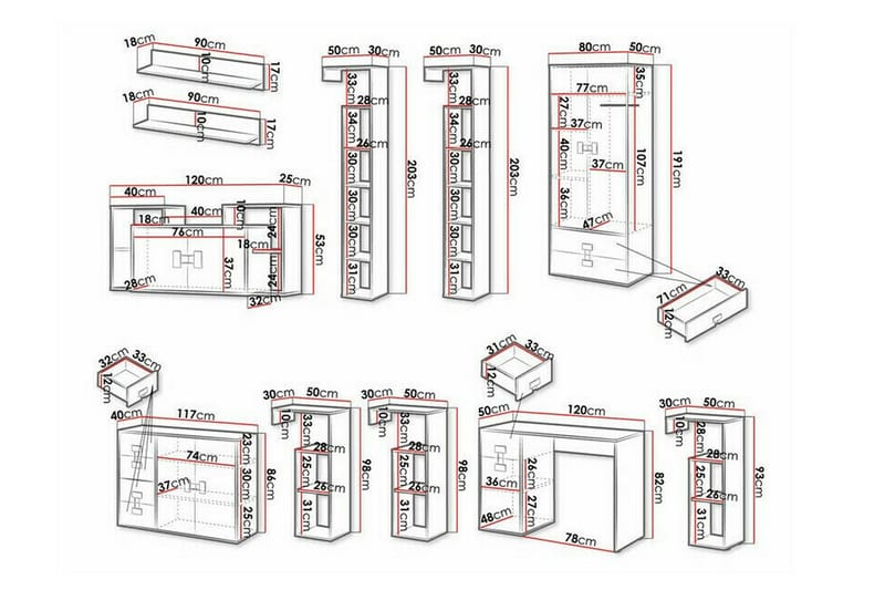 Castlebay Möbelset För Sovrum White - Möbler - Sovrum - Möbelset för sovrum