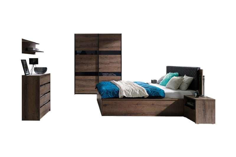 RARICK Sovrumsset - Brun - Möbelset för sovrum