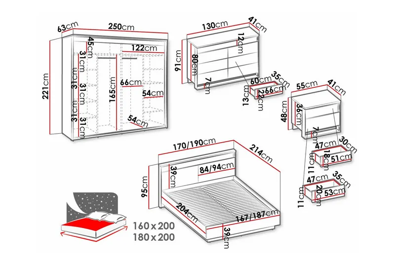 Rathmore Möbelset För Sovrum Black - Möbler - Sovrum - Möbelset för sovrum