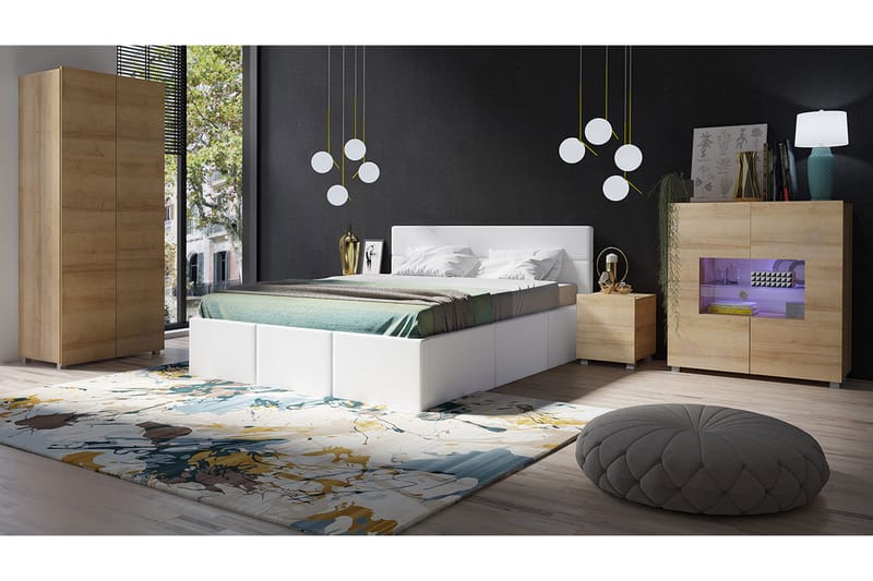 TRACEY Sovrumsset - Ek/Guld - Möbelset för sovrum