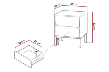 Monfort Sängbord 46 cm - Beige - Möbler - Sovrum - Sängbord