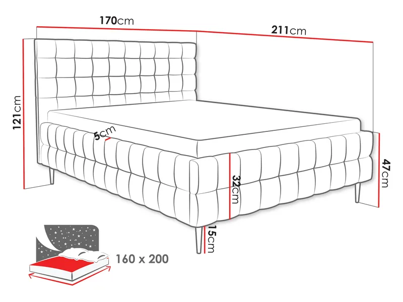 Morke Sängram med förvaring 160x200 cm - grön - Möbler - Sovrum - Sängram & sängstomme