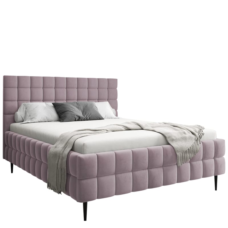 Morke Sängram med förvaring 180x200 cm, rosa