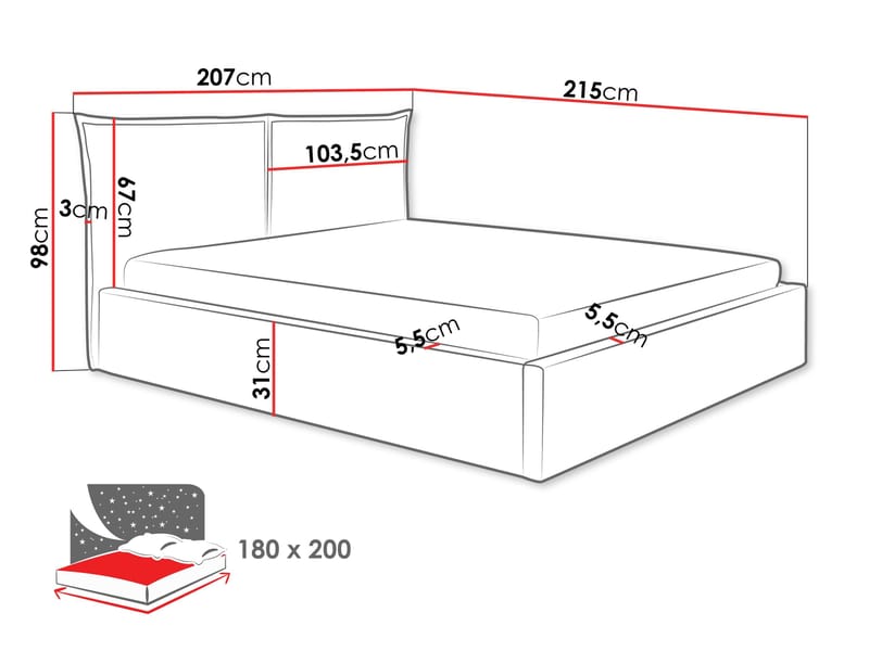 Morricon Sängram 180x200 cm - Svart - Möbler - Sovrum - Sängram & sängstomme
