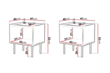 Munkedal Sängbord 47 cm - Svart - Möbler - Sovrum - Sängbord