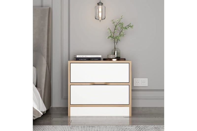 Munna Sängbord 54 cm - Valnöt/Vit - Möbler - Sovrum - Sängbord
