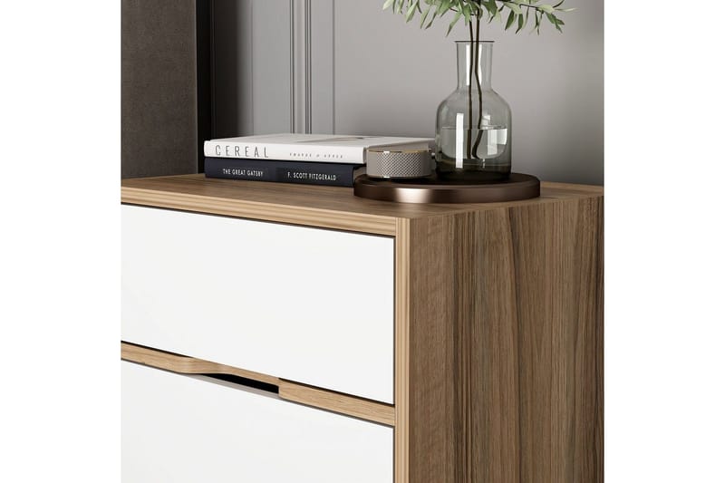 Munna Sängbord 54 cm - Valnöt/Vit - Möbler - Sovrum - Sängbord