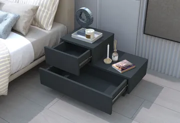 Mutki Nattduksbord 70x35x38,3 cm - Antracit - Möbler - Sovrum - Sängbord