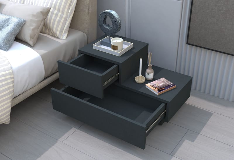 Mutki Nattduksbord 70x35x38,3 cm - Antracit - Möbler - Sovrum - Sängbord