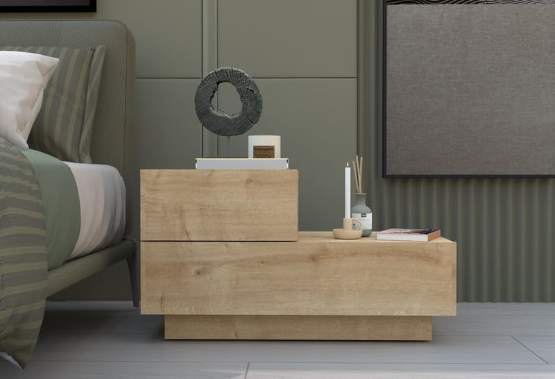 Mutki Nattduksbord 70x35x38,3 cm - Sapphire Oak - Möbler - Sovrum - Sängbord