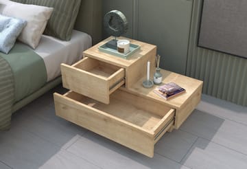 Mutki Nattduksbord 70x35x38,3 cm - Sapphire Oak - Möbler - Sovrum - Sängbord