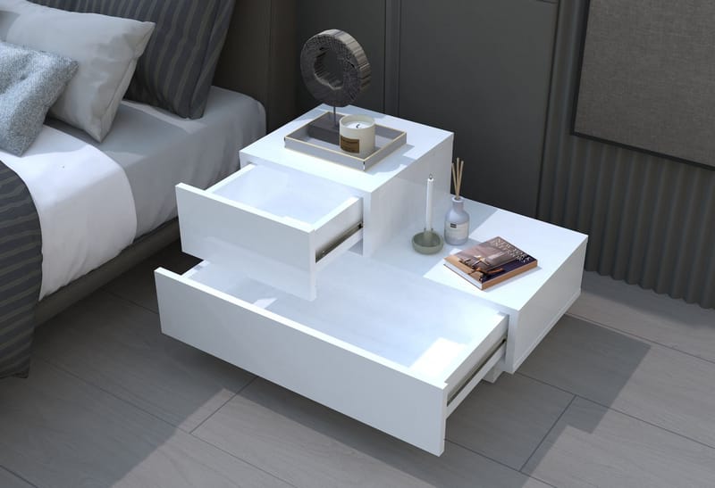 Mutki Nattduksbord 70x35x38,3 cm - Vit - Möbler - Sovrum - Sängbord