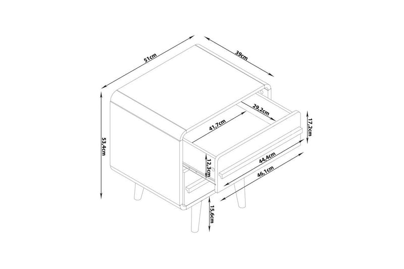 Nattduksbord Chantal Natur - Natur - Möbler - Sovrum - Sängbord