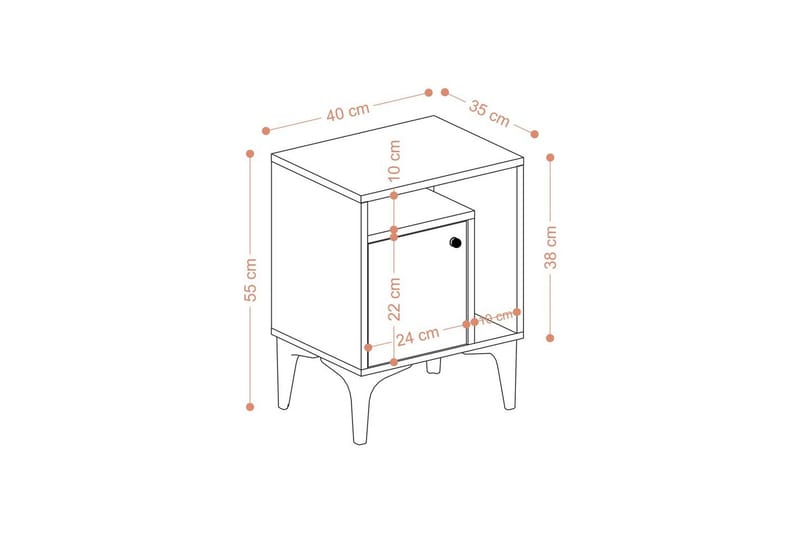 Nattduksbord Cliffmarch safirek - Svart/Mörkfärgat trä - Möbler - Sovrum - Sängbord