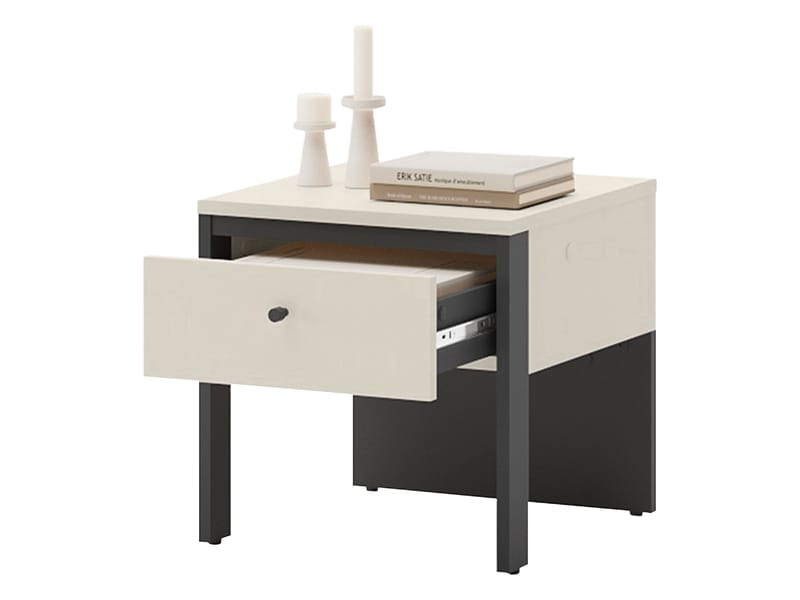 Navron Sängbord 40 cm - Beige/Svart - Möbler - Sovrum - Sängbord