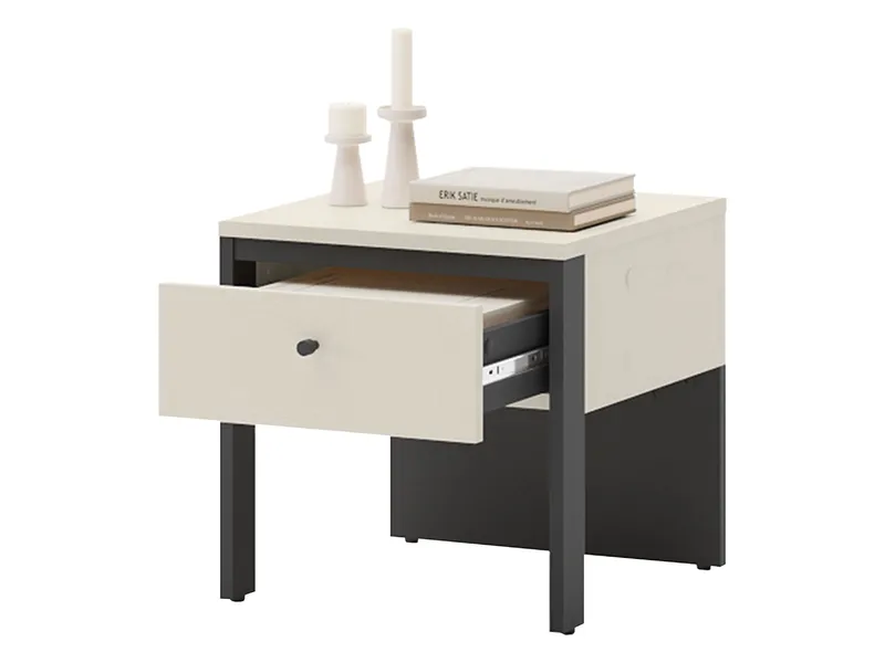 Navron Sängbord 40 cm - Beige/Svart - Möbler - Sovrum - Sängbord