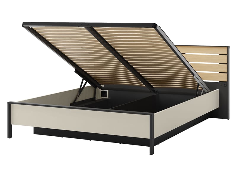 Navron Sängram 160x200 cm - Beige/Svart - Möbler - Sovrum - Sängram & sängstomme