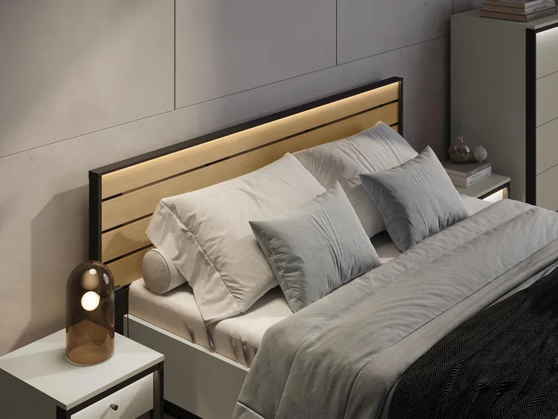 Navron Sängram 180x200 cm - Beige/Svart - Möbler - Sovrum - Sängram & sängstomme