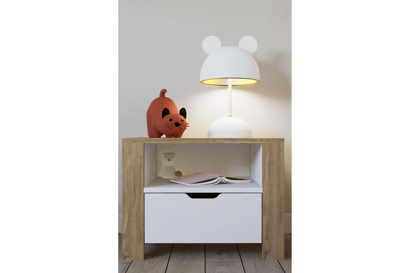 Nordhs Sängbord 60 cm - Ljusbrun/Vit - Möbler - Sovrum - Sängbord